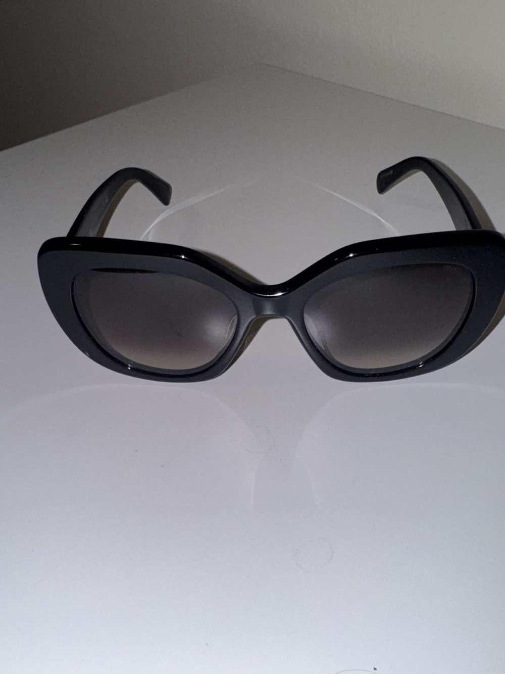 Celine Black Acetate Oversized Sunglasses with Gold Logo